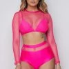 * Fishnet Set In Neon Pink What's New