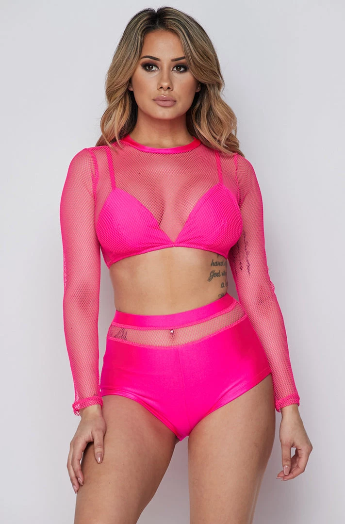 * Fishnet Set In Neon Pink What's New 1 * Fishnet Set In Neon Pink What's New