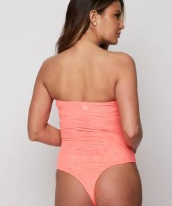 * What's New Mesh Bodysuit In Neon Coral