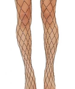 * What's New Rhinestone Diamond Fish Net Tights In Black