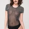 * Rhinestone Bodysuit In Black