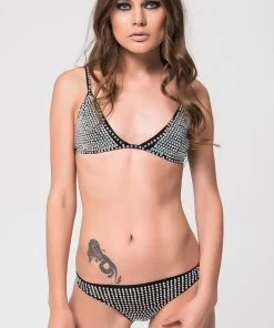 * Rhinestone Bra Set In Black What's New