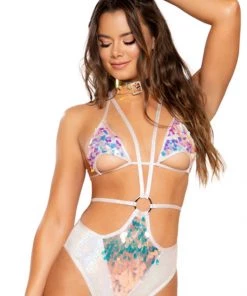 * What's New Sequin Harness Short In Baby Pink