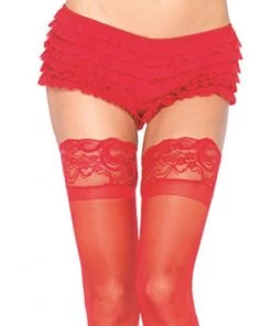 * Lace Ruffle Tanga Shorts In Red What's New