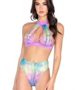Roma High Waist Shorts In Multi Holo What's New