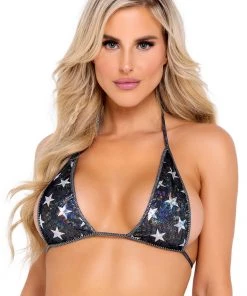 Roma Silver Star Bikini Top