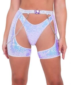 Roma What's New Lavender Sequin Thong Bikini Bottom