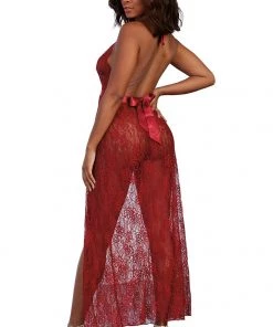 * Lace Dress In Garnet