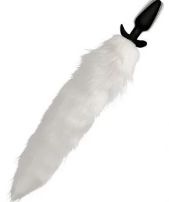 XR Brands Vibrating White Fox Tail Butt Plug 11 XR Brands Vibrating White Fox Tail Butt Plug
