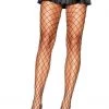 Legs Avenue Diamond Fish Net Tights In Black