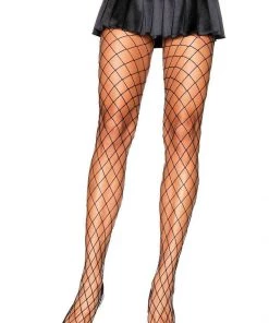Legs Avenue Diamond Fish Net Tights In Black