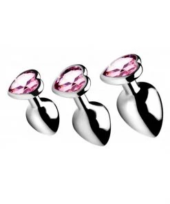 Booty Sparks What's New Pink Heart Gem Anal Plug Set