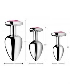 Booty Sparks What's New Pink Heart Gem Anal Plug Set