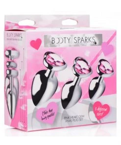 Booty Sparks What's New Pink Heart Gem Anal Plug Set