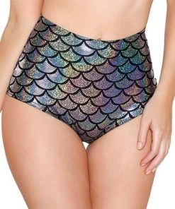 J Valentine High Waisted Mermaid Shorts In Silver