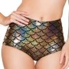 J Valentine High Waisted Mermaid Shorts In Gold Bottoms