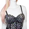 * What's New Rhinestone Bustier In Black/Rainbow