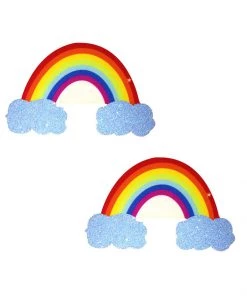 Neva Nude Rainbow Glitter Cloud Pasties