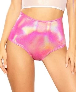 J Valentine What's New High Waisted Shorts In Pink Spectrum
