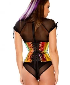 J Valentine Vinyl Waist Cincher In Brimstone