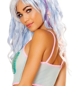 J Valentine What's New Mermaid Mesh Tank In Aqua