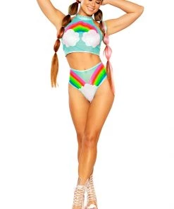 J Valentine What's New Rainbow Vinyl Cloud Short