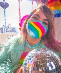 J Valentine Rainbow Cloud Face Mask