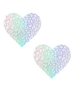 Neva Nude Glow Dark Synaptic Storm Holographic I Heart U Pasties