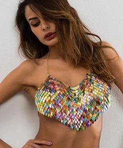 * What's New Scales Sequin Crop Top