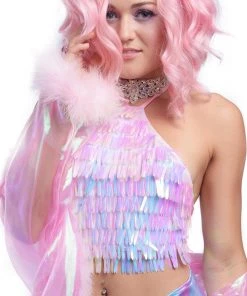 Sparkl Fairy Couture What's New Iridescent Feather Halter