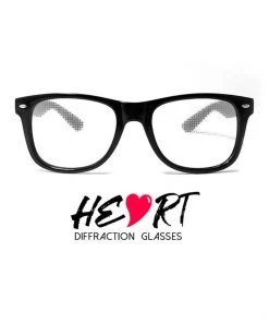 GloFx What's New Heart Effect Diffraction Glasses In Black
