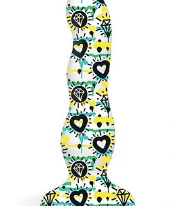 Icon Brands Diamonds & Hearts Curvy Silicone Dildo