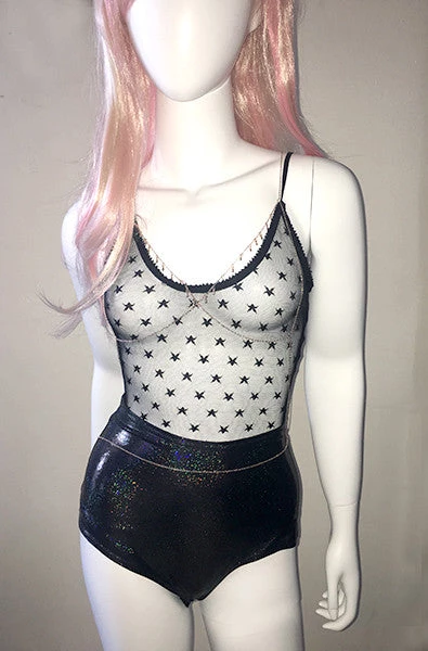 * Star Mesh Bodysuit In Black 1 * Star Mesh Bodysuit In Black