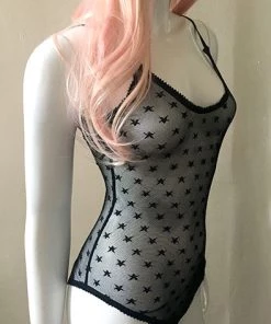 * Star Mesh Bodysuit In Black 6 * Star Mesh Bodysuit In Black