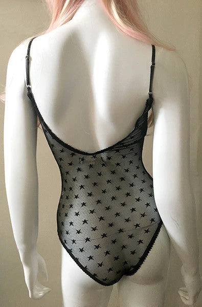 * Star Mesh Bodysuit In Black 4 * Star Mesh Bodysuit In Black