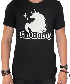 The White Unicorn Unisex I'm Horny Unicorn Tee