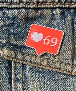 Geeky And Kinky What's New 69 Likes Enamel Pin