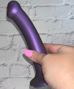 Strap On Me Purple Metallic Flexible Silicone Dildo What's New