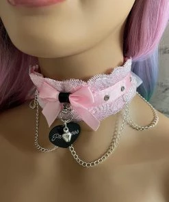 Mystic Treasure Pink Lace BDSM Collar