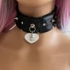 Mystic Treasure Black Ribbon And Spikes BDSM Collar What's New