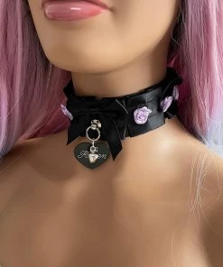 Mystic Treasure 5 Piece Black Ribbon BDSM Collar And Leash Set What's New