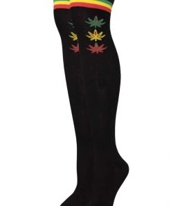* Rasta Over The Knee Weed Socks