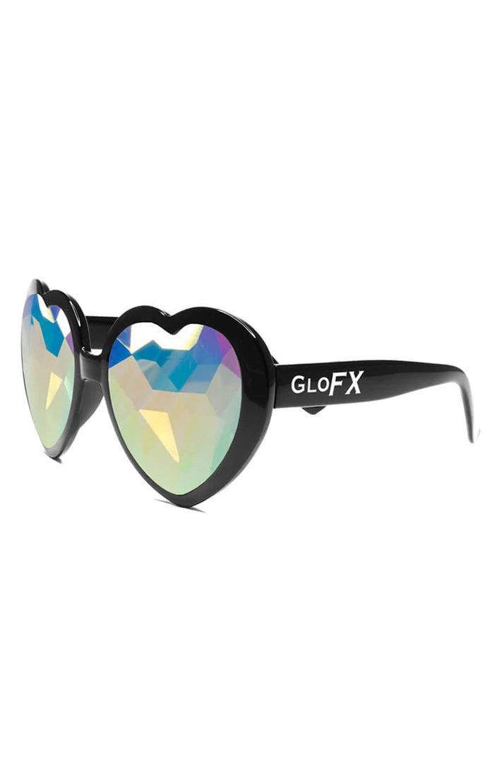 GloFx Heart Shaped Kaleidoscope Glasses In Black 2 GloFx Heart Shaped Kaleidoscope Glasses In Black