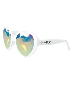 GloFx Heart Shaped Kaleidoscope Glasses In White