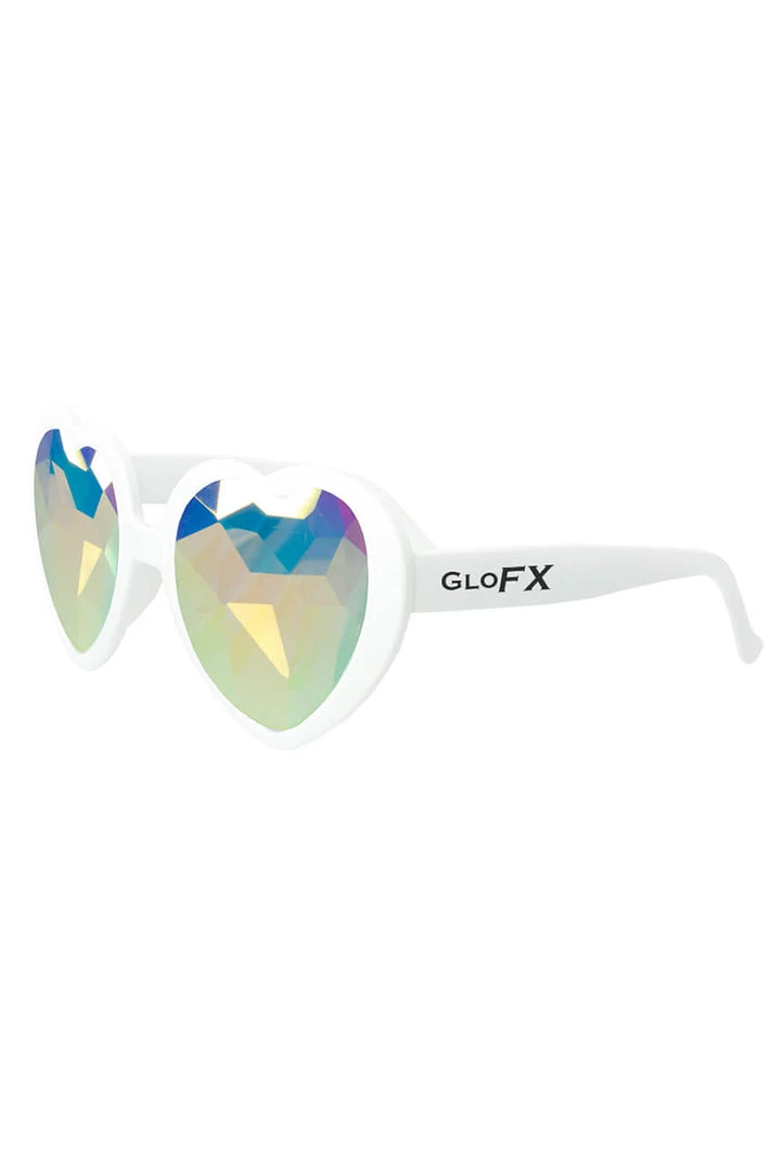 GloFx Heart Shaped Kaleidoscope Glasses In White 2 GloFx Heart Shaped Kaleidoscope Glasses In White