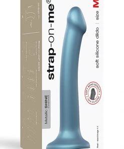 Strap On Me Blue Metallic Shine Flexible Silicone Dildo What's New