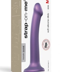 Strap On Me Purple Metallic Flexible Silicone Dildo What's New