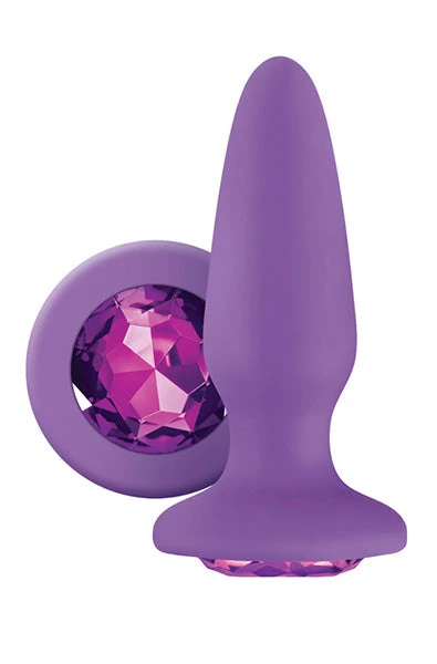NS Novelties What's New Glams Silicone Butt Plug In Purple 1 NS Novelties What's New Glams Silicone Butt Plug In Purple