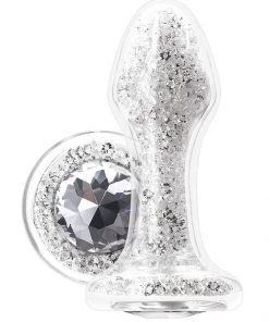 NS Novelties Stardust Glam White Glass Butt Plug