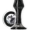 NS Novelties Stardust Glam Black Glass Butt Plug